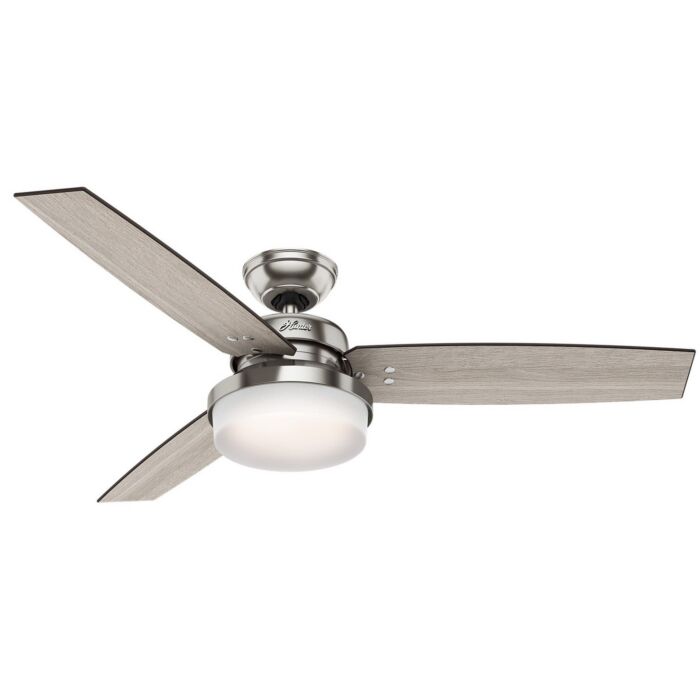 Hunter Sentinel 2 Light 52 Inch Indoor Ceiling Fan in Brushed Nickel