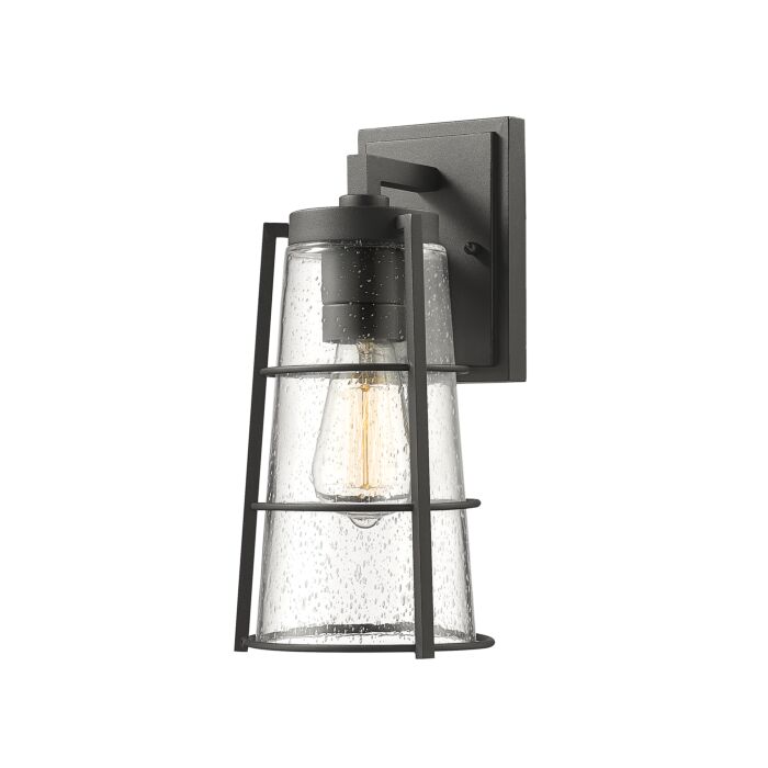 Z Lite Helix 1 Light Outdoor Wall Sconce In Black