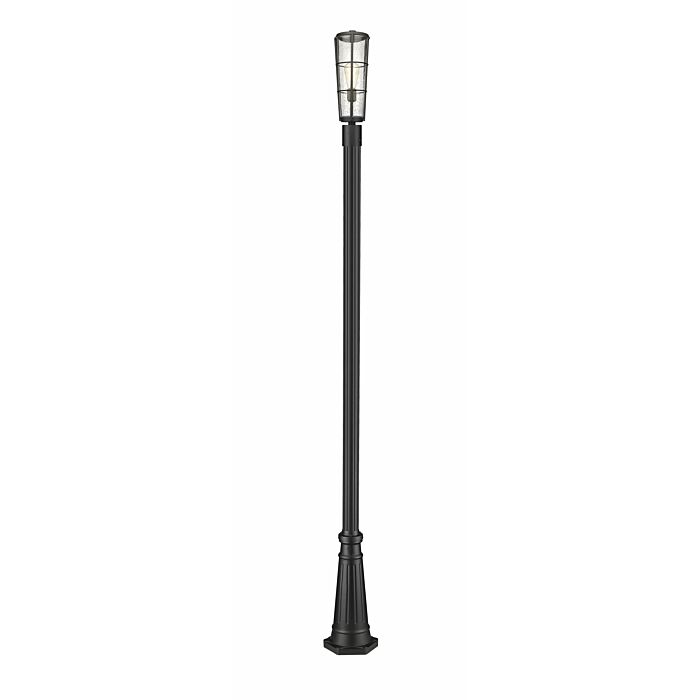 Z Lite Helix 1 Light Outdoor Post Mounted Fixture Light In Black