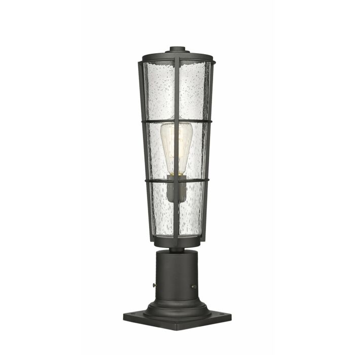 Z Lite Helix 1 Light Outdoor Pier Mounted Fixture Light In Black