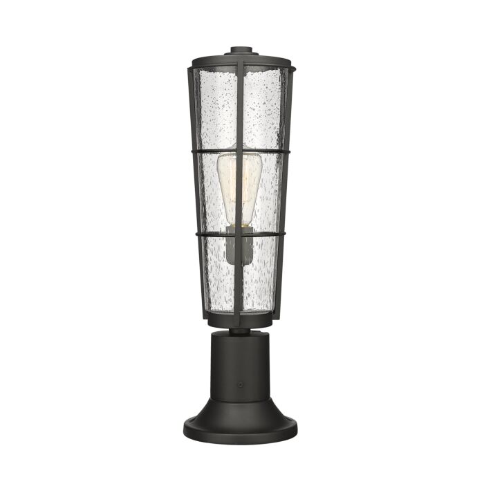 Z Lite Helix 1 Light Outdoor Pier Mounted Fixture Light In Black