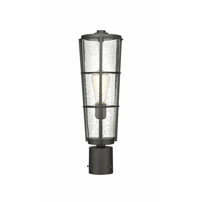 Z Lite Helix 1 Light Outdoor Post Mount Fixture Light In Black