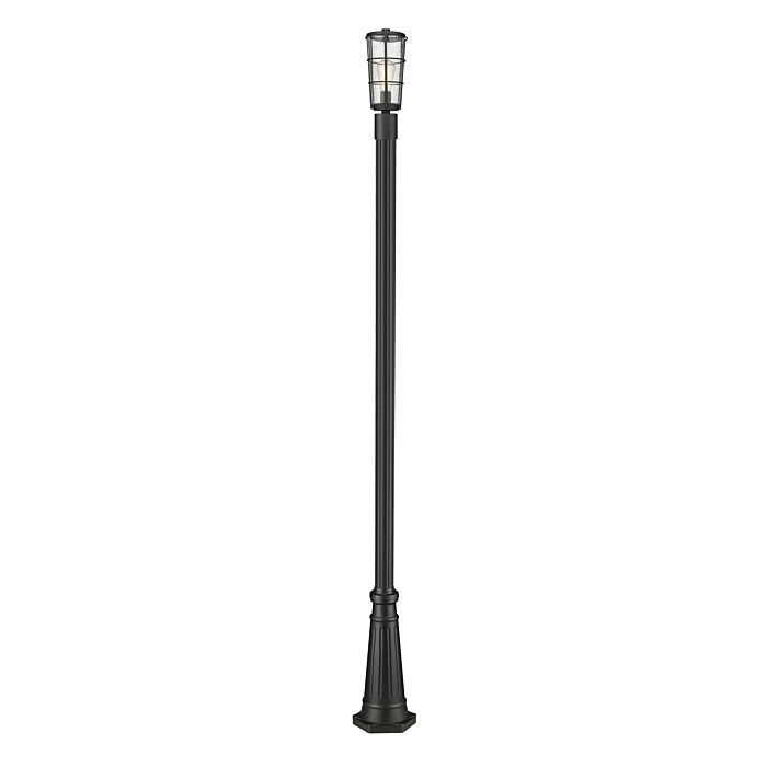 Z Lite Helix 1 Light Outdoor Post Mounted Fixture Light In Black