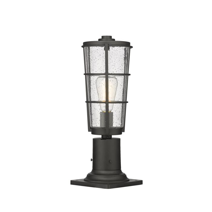 Z Lite Helix 1 Light Outdoor Pier Mounted Fixture Light In Black