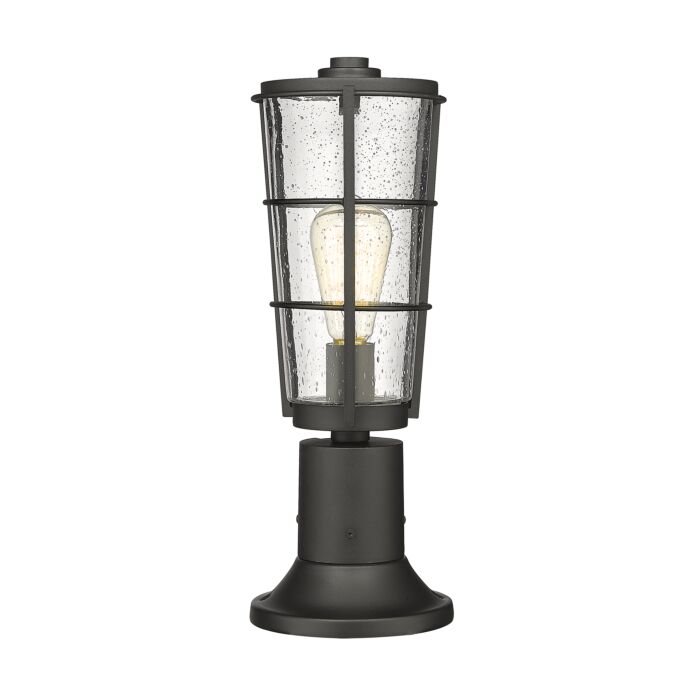 Z Lite Helix 1 Light Outdoor Pier Mounted Fixture Light In Black
