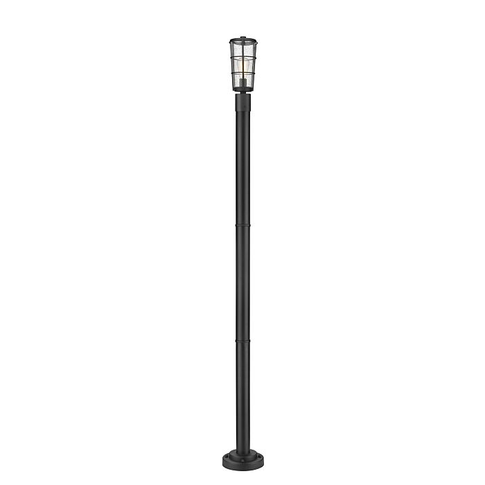 Z Lite Helix 1 Light Outdoor Post Mounted Fixture Light In Black