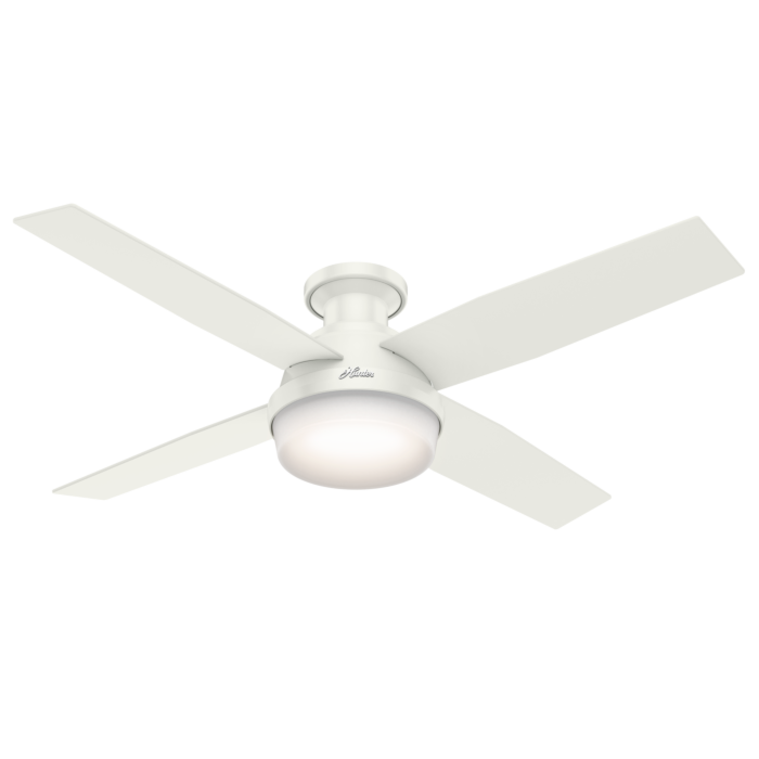 Hunter Dempsey 2 Light 52 Inch LED Indoor Flush Mount Ceiling Fan in Fresh White