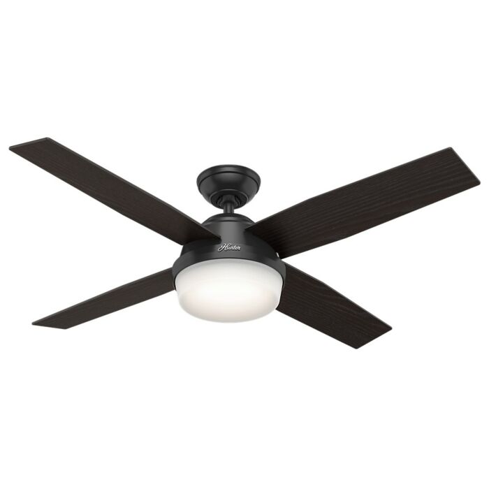 Hunter Dempsey 2 Light 52 Inch Indoor/Outdoor Ceiling Fan in Matte Black
