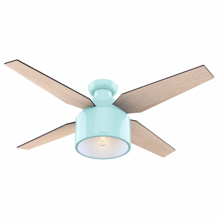 Hunter Fans Cranbrook 52 Inch Indoor Flush Mount Ceiling Fan in Mint