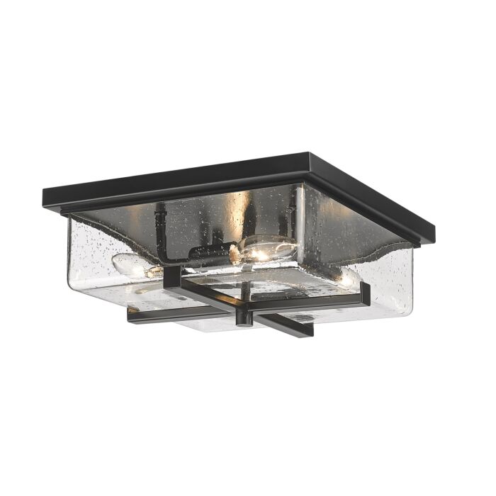 Z Lite Sana 4 Light Outdoor Flush Ceiling Mount Fixture Ceiling Light In Black