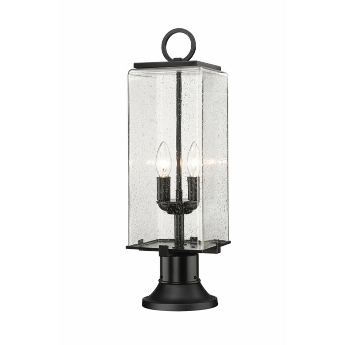 Z Lite Sana 2 Light Outdoor Pier Mounted Fixture Light In Black