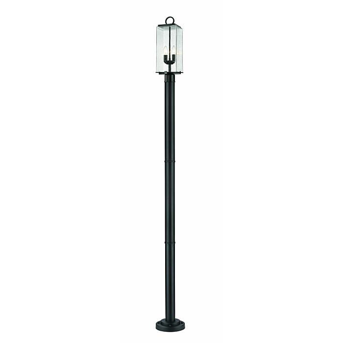Z Lite Sana 2 Light Outdoor Post Mounted Fixture Light In Black