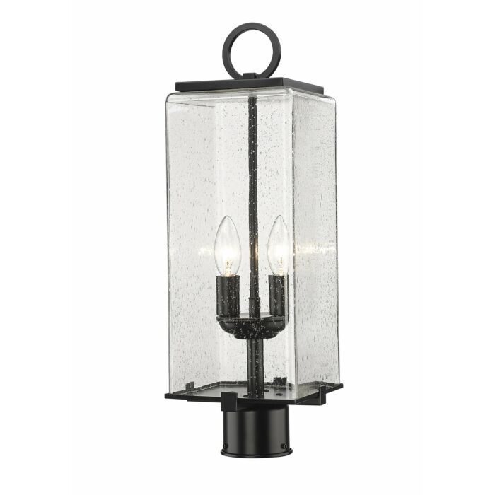 Z Lite Sana 2 Light Outdoor Post Mount Fixture Light In Black