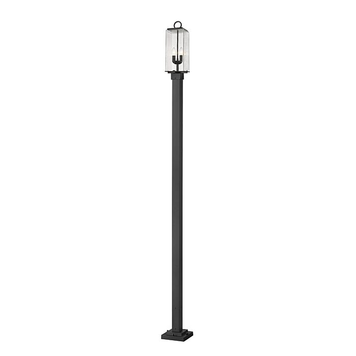 Z Lite Sana 2 Light Outdoor Post Mounted Fixture Light In Black