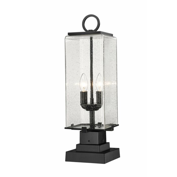 Z Lite Sana 2 Light Outdoor Pier Mounted Fixture Light In Black