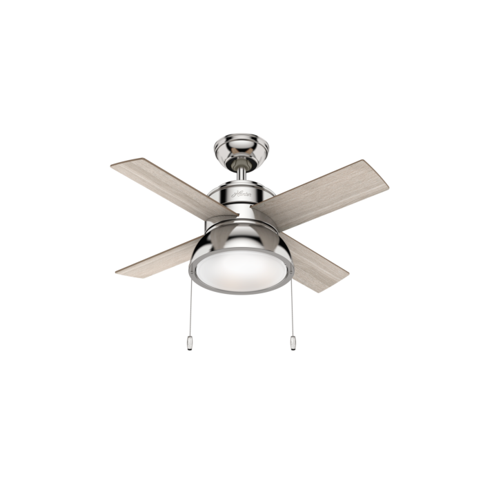 Hunter LOKI 2 Light 36 Inch Indoor Ceiling Fan in Polished Nickel