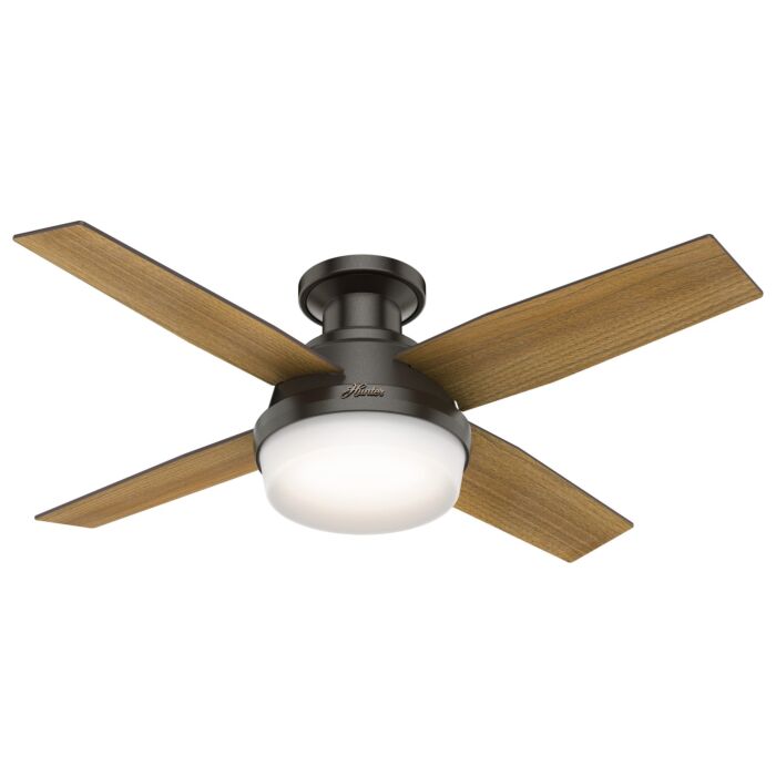 Hunter Dempsey 2 Light 44 Inch Flush Mount Ceiling Fan in Noble Bronze
