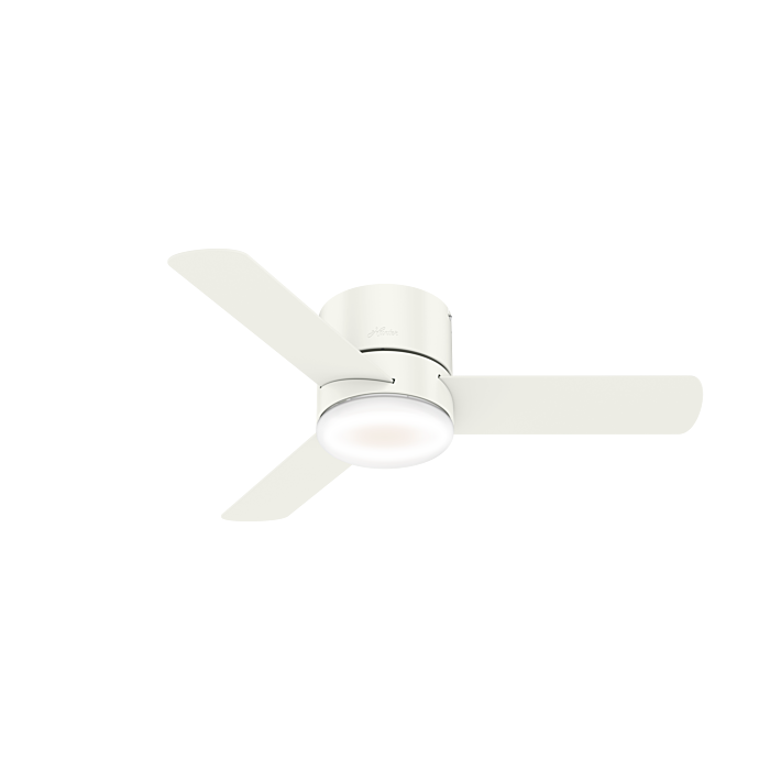 Hunter Minimus 44 Inch Indoor Flush Mount Ceiling Fan in Fresh White