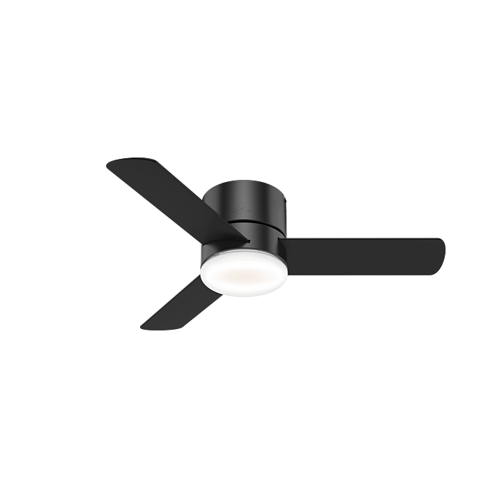 Hunter Minimus 44 Inch Flush Mount Ceiling Fan in Matte Black