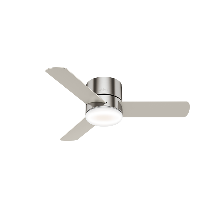 Hunter Minimus 44 Inch Indoor Flush Mount Ceiling Fan in Brushed Nickel