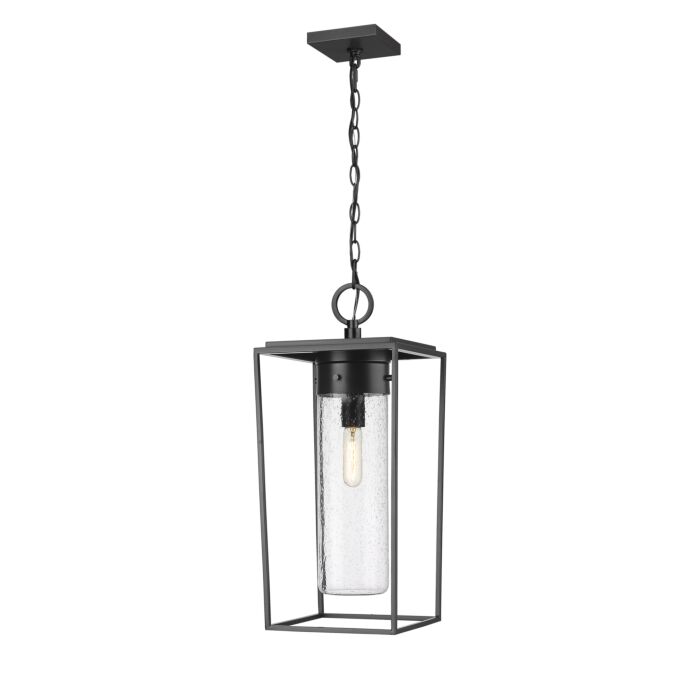 Z Lite Sheridan 1 Light Outdoor Chain Mount Ceiling Fixture Light In Black