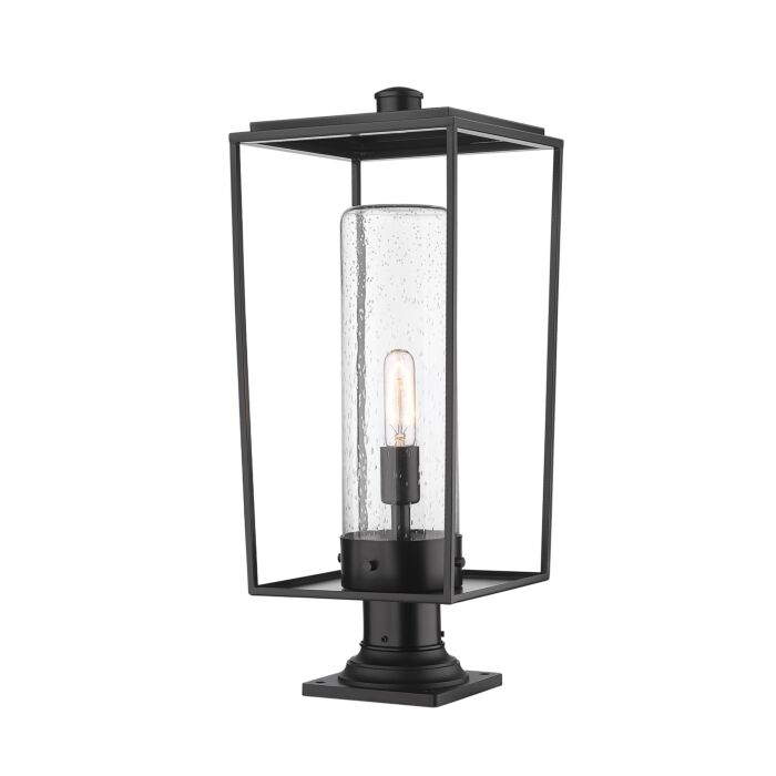 Z Lite Sheridan 1 Light Outdoor Pier Mounted Fixture Light In Black