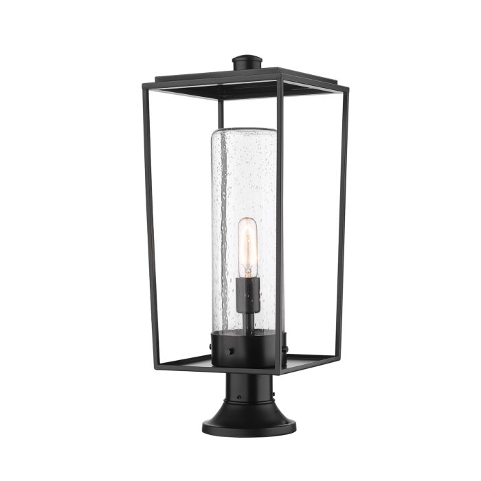 Z Lite Sheridan 1 Light Outdoor Pier Mounted Fixture Light In Black