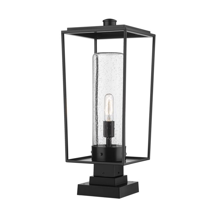 Z Lite Sheridan 1 Light Outdoor Pier Mounted Fixture Light In Black