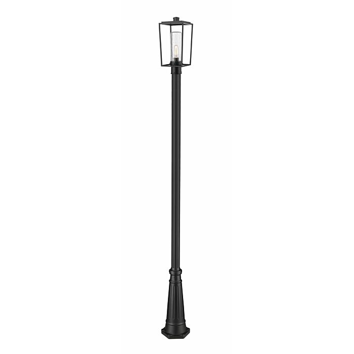 Z Lite Sheridan 1 Light Outdoor Post Mounted Fixture Light In Black