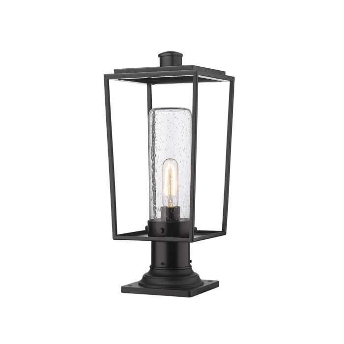 Z Lite Sheridan 1 Light Outdoor Pier Mounted Fixture Light In Black