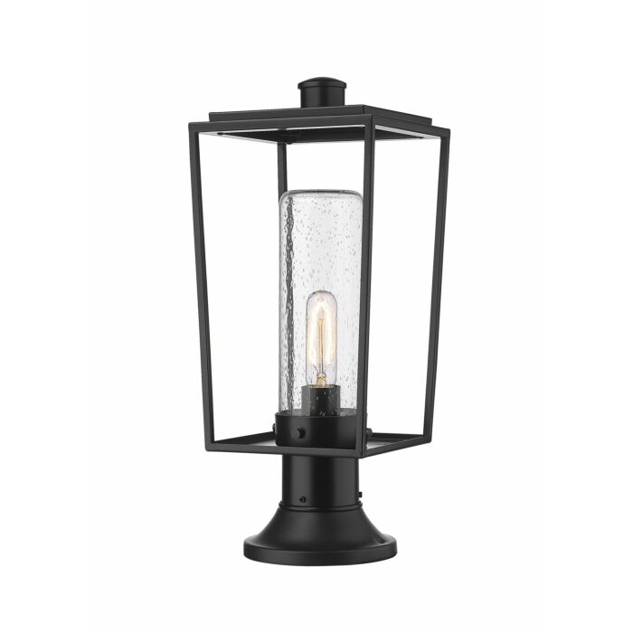 Z Lite Sheridan 1 Light Outdoor Pier Mounted Fixture Light In Black