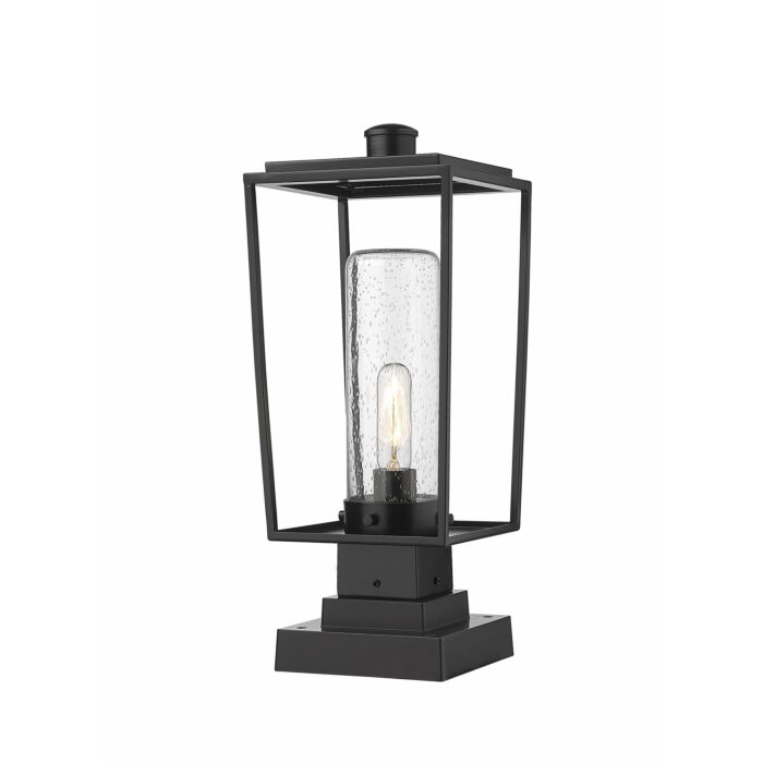 Z Lite Sheridan 1 Light Outdoor Pier Mounted Fixture Light In Black