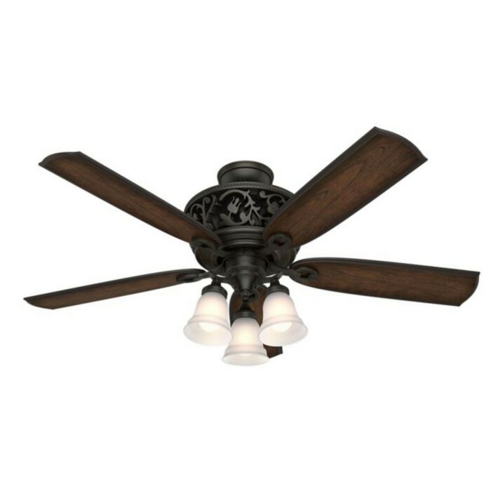 Hunter Promenade 3 Light 54 Inch Indoor Ceiling Fan in Brittany Bronze