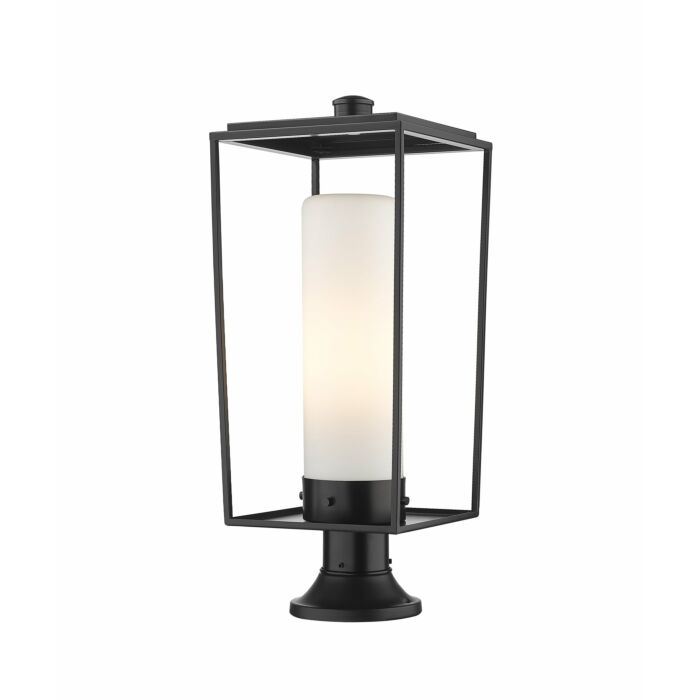 Z Lite Sheridan 1 Light Outdoor Pier Mounted Fixture Light In Black