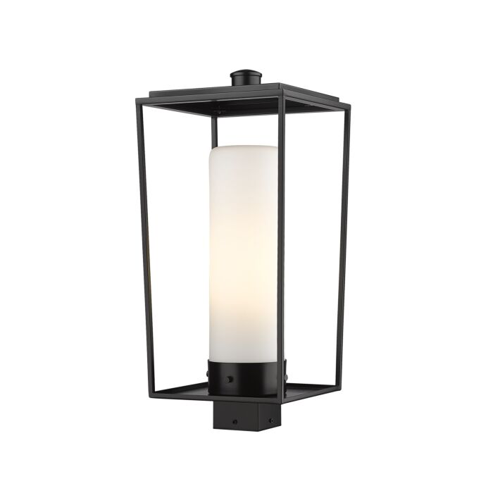 Z Lite Sheridan 1 Light Outdoor Post Mount Fixture Light In Black
