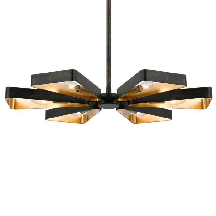 Crystorama Luna 6 Light 4 Inch Industrial Chandelier in English Bronze And Antique Gold