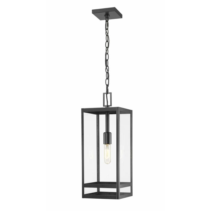 Z Lite Nuri 1 Light Outdoor Chain Mount Ceiling Fixture Light In Black