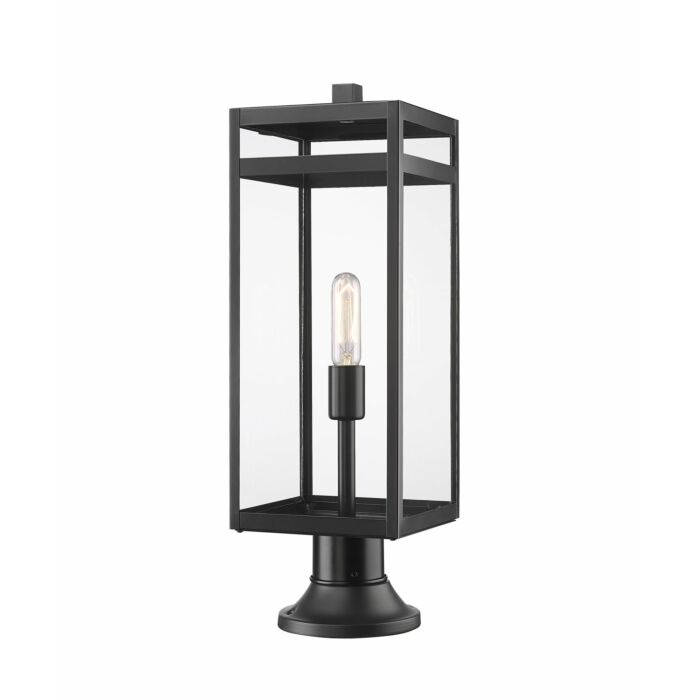Z Lite Nuri 1 Light Outdoor Pier Mounted Fixture Light In Black