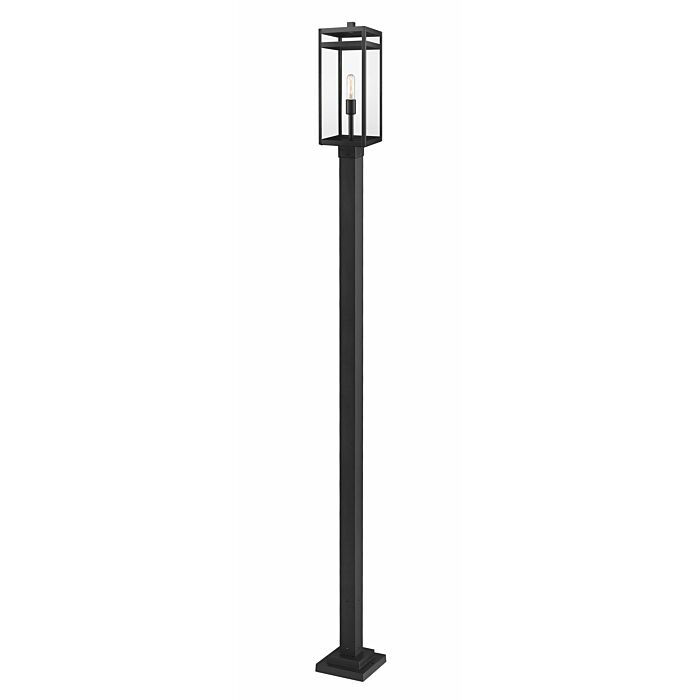 Z Lite Nuri 1 Light Outdoor Post Mounted Fixture Light In Black