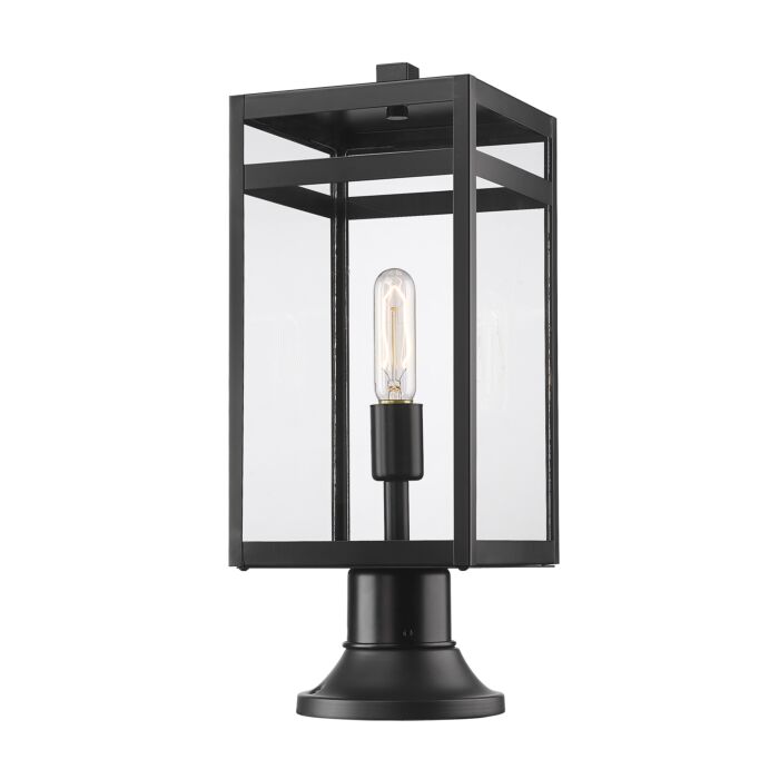 Z Lite Nuri 1 Light Outdoor Pier Mounted Fixture Light In Black