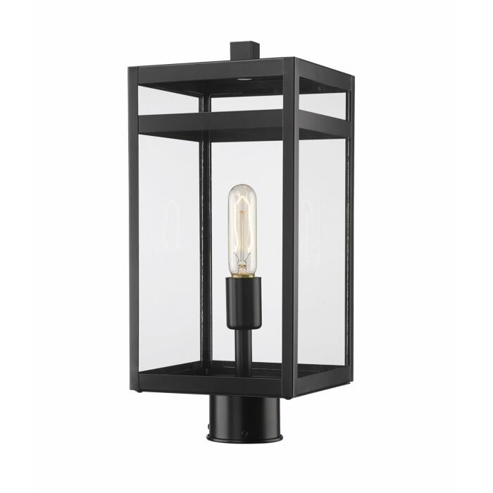 Z Lite Nuri 1 Light Outdoor Post Mount Fixture Light In Black