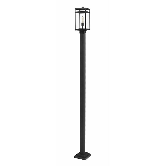 Z Lite Nuri 1 Light Outdoor Post Mounted Fixture Light In Black