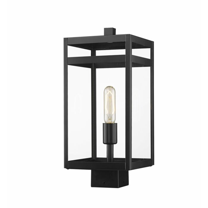 Z Lite Nuri 1 Light Outdoor Post Mount Fixture Light In Black