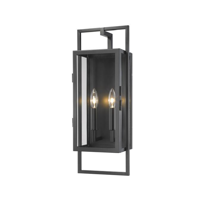 Z Lite Lucian 2 Light Outdoor Wall Sconce In Black