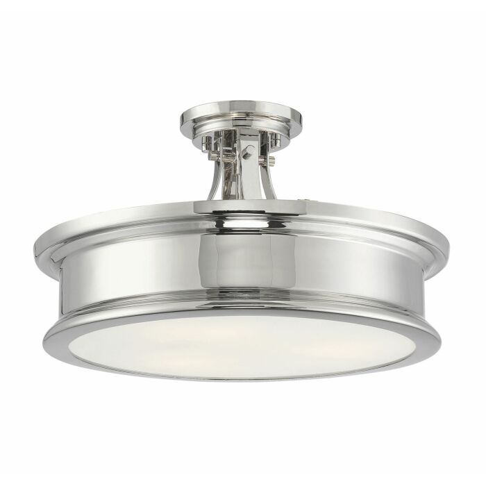 Savoy House Watkins 3 Light Ceiling Light in Polished Nickel