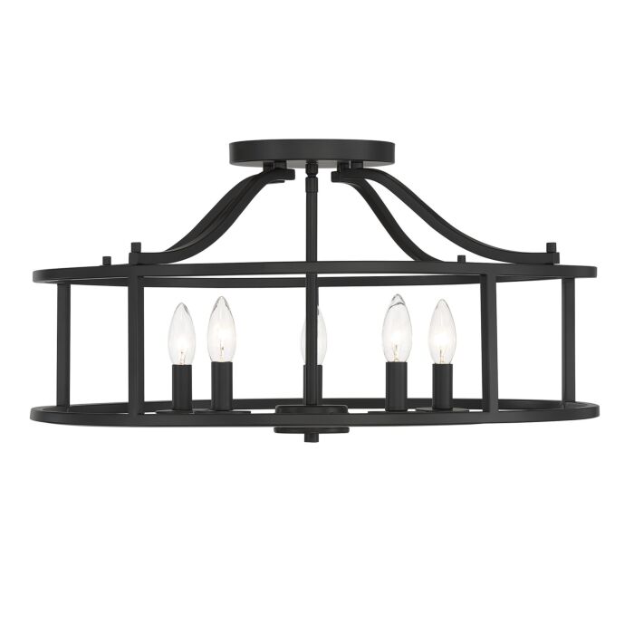 Savoy House Stockton 5 Light Ceiling Light in Matte Black