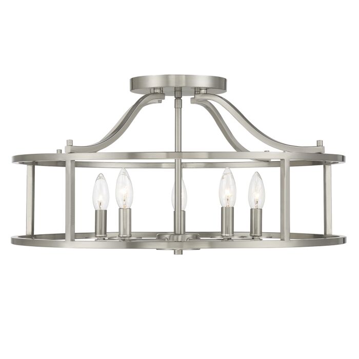 Savoy House Stockton 5 Light Ceiling Light in Satin Nickel