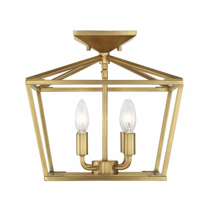 Savoy House Townsend 4 Light Ceiling Light in Warm Brass