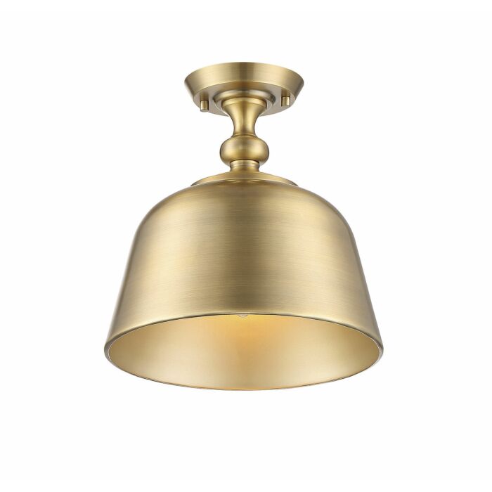 Savoy House Berg 1 Light Ceiling Light in Warm Brass