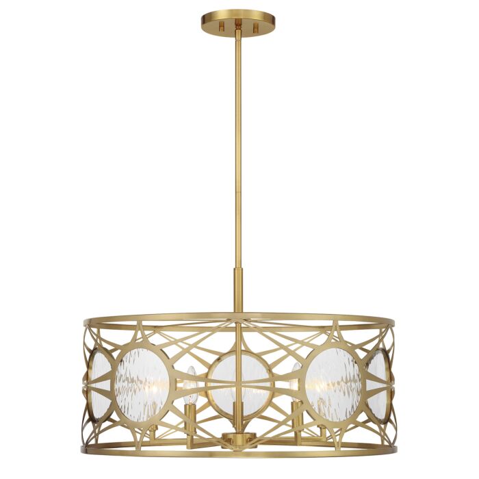 Balfour 5-Light Convertible Semi-Flush or Pendant in Warm Brass